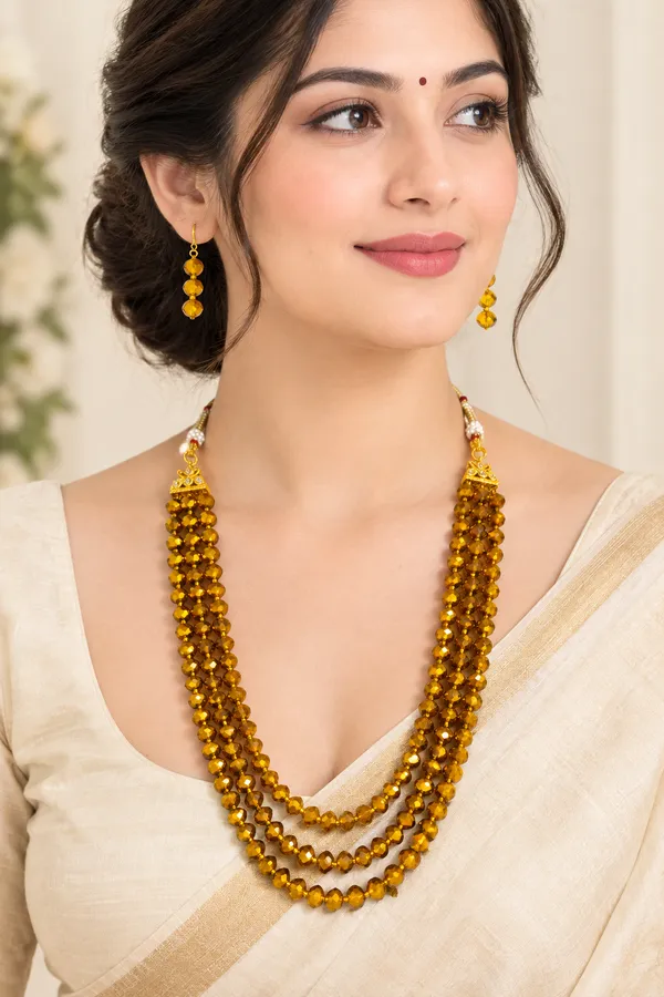 Golden_Crystal_Elegance_Three-Layer_Necklace