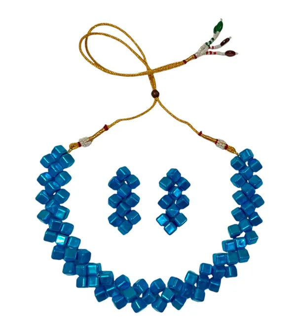 Blue_Vibrant_Crystal_Cube_Beaded_Necklace_And_Earring_Set_For_Women