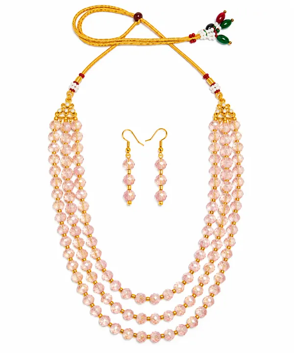 Light_Pink_Crystal_Elegance_Three-Layer_Necklace