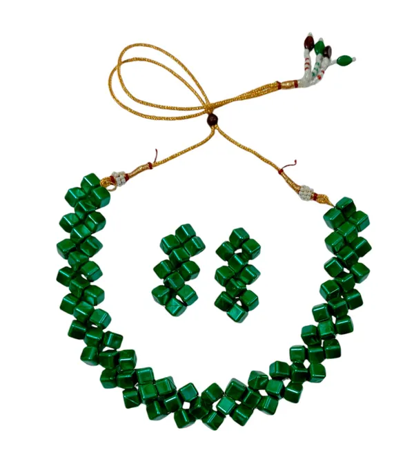 Sea_Green_Square_Necklace_And_Earring