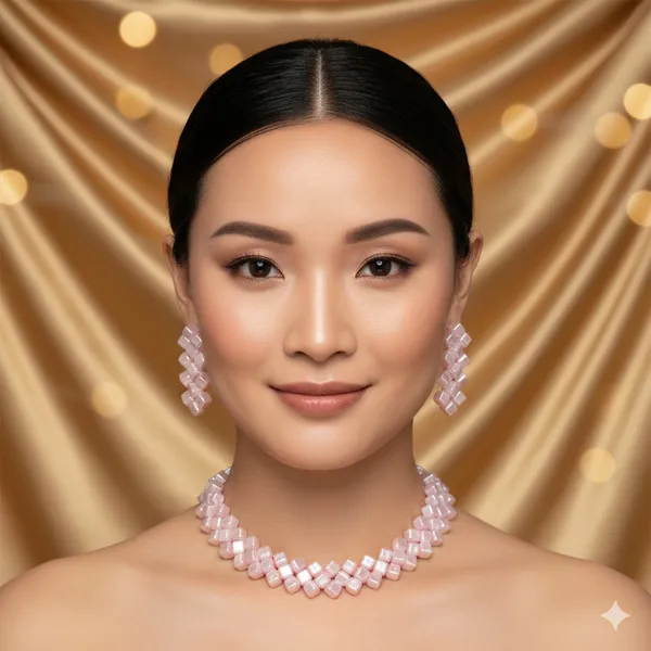 Elegant_Pink_Crystal_Necklace_And_Earring_Set