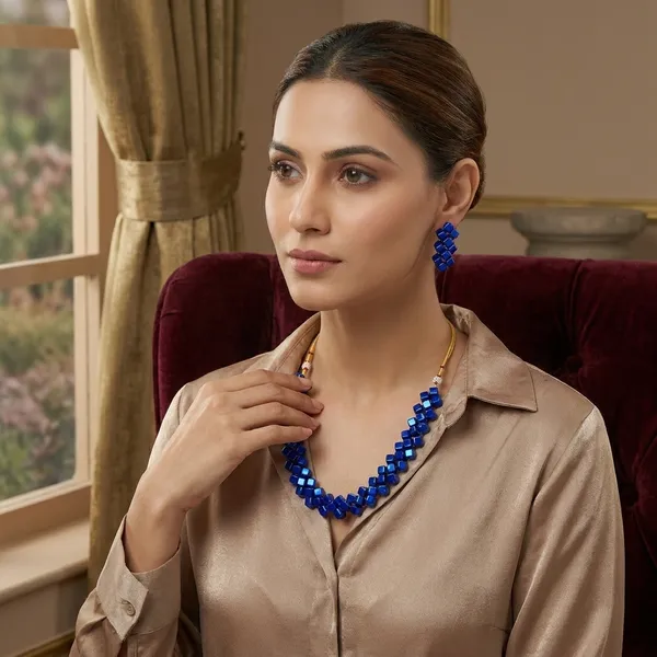 Blue_Elegant_Crystal_Beaded_Necklace_And_Earrings_Set_For_Women