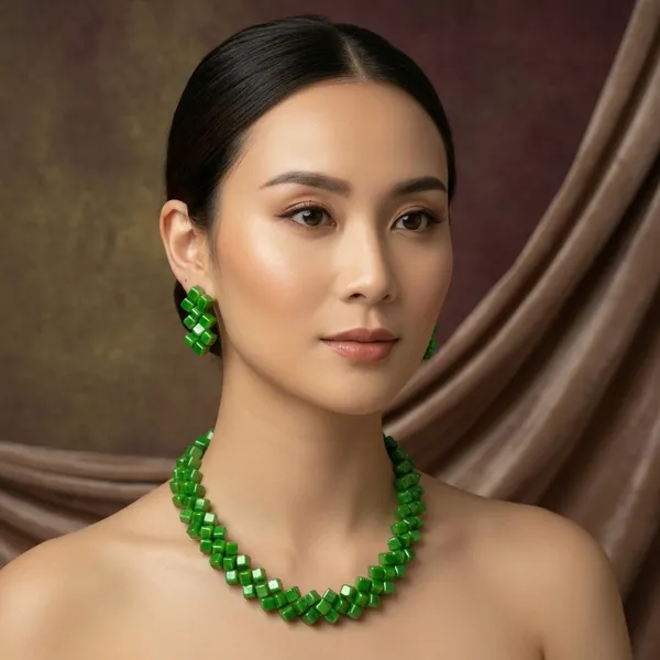 Parrot_Green_Beaded_Necklace_And_Earrings_Set_Adjustable_Cord_Style_Jewellery_For_Women