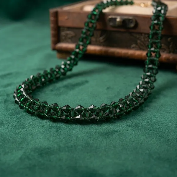 Elegant_Emerald_Green_Beaded_Necklace_And_Earrings_Set