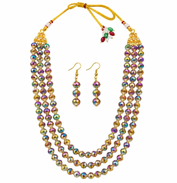 Uttarai_Rainbow_Glossy_3-Layer_Crystal_Necklace_Set