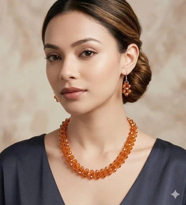 Elegant_Amber_Bead_Necklace_Set_With_Matching_Earrings
