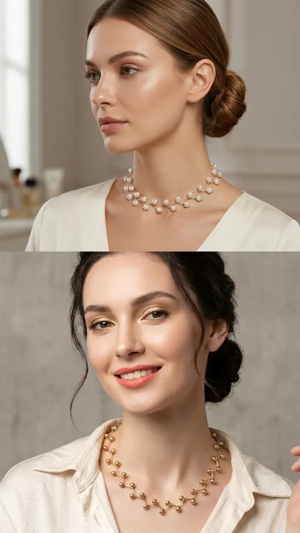 White_And_Brass_Gold_Zigzag_Combo_Party_Wear_Necklace_Pack_Of_2