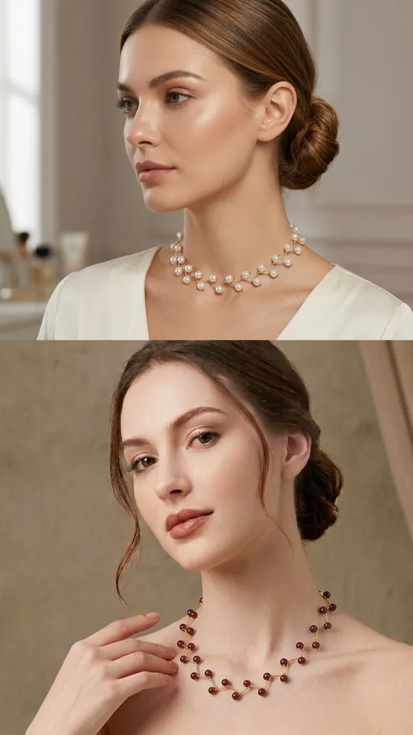 White_And_Brown_6_No_Zigzag_Party_Wear_Necklace_Pack_Of_2