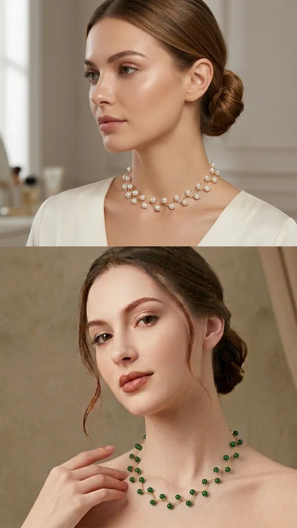 White_And_Green_6_No_Zigzag_Combo_Party_Wear_Necklace_Pack_Of_2