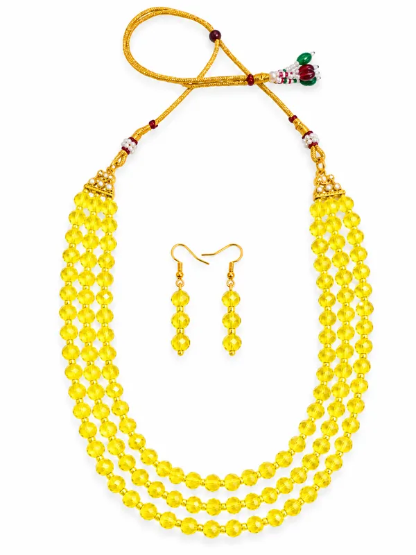 Yellow_Crystal_Elegance_Three-Layer_Necklace