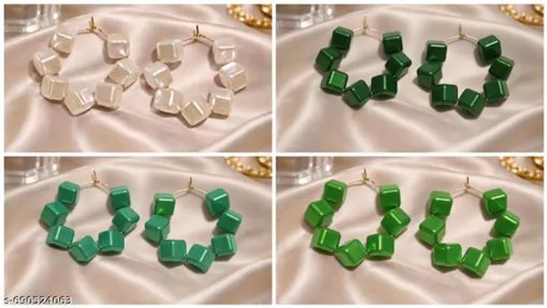 Multicolor_Trendy_Square_Beads_Hoop_Earrings_Combo_Set_Of_4_For_Women