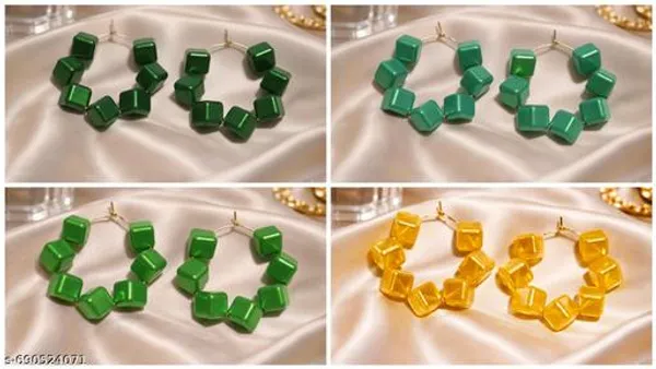 Multicolour_Trendy_Square_Beads_Hoop_Earrings_Combo_Set_Of_4_For_Women