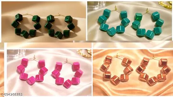 Multicolor_Trendy_Square_Beads_Hoop_Earrings_Combo_Set_Of_4_For_Women