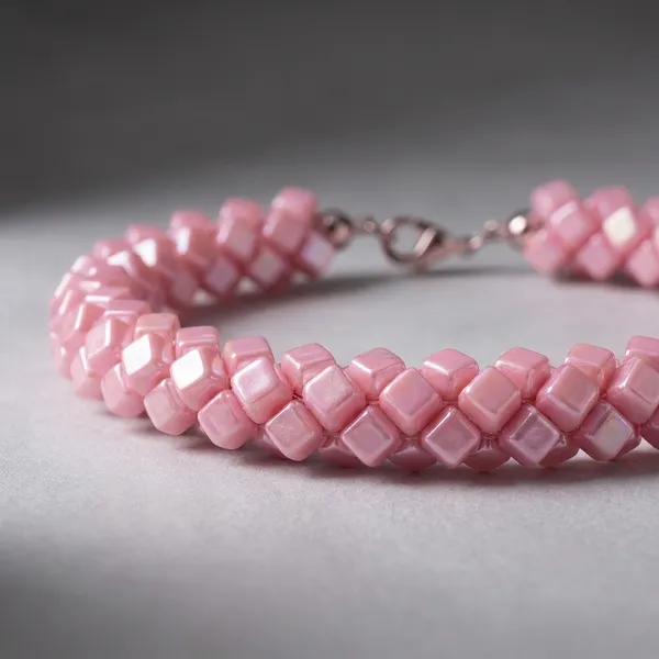 Pink_Geometric_Beaded_Jewelry_Set_-_Necklace_&_Earrings