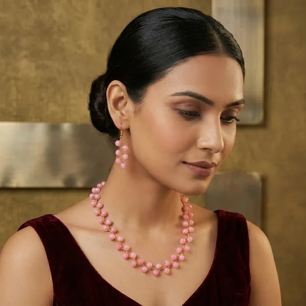 Light_Pink_Party_Wear_Zigzag_Necklace_With_Earring
