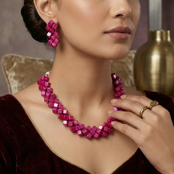 M_Purple_Square_Necklace_And_Earring_