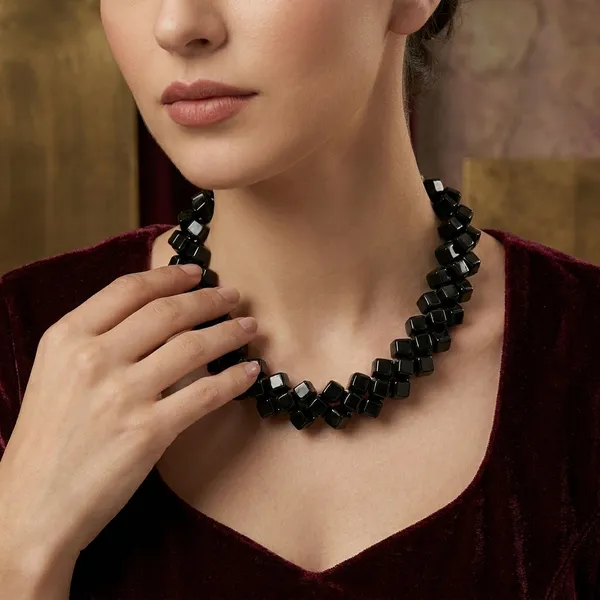 Black_Handmade_Pearl_Jewellery_Set_Black_For_Women