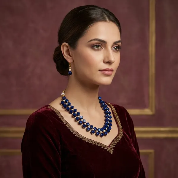 Navy_Blue_Handmade_Pearl_Jewellery_Set_For_Women