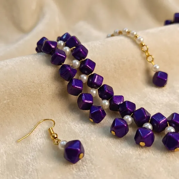 Purple_Handmade_Pearl_Jewellery_Set_For_Women