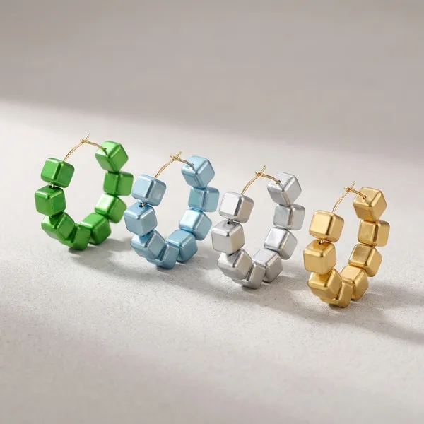 Multicolour_Trendy_Cube_Beads_Hoop_Earrings_Combo_Set_Of_4_For_Women