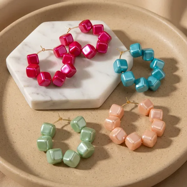 Multicolour_Trendy_Square_Beads_Hoop_Earrings_Combo_Set_Of_4_For_Women
