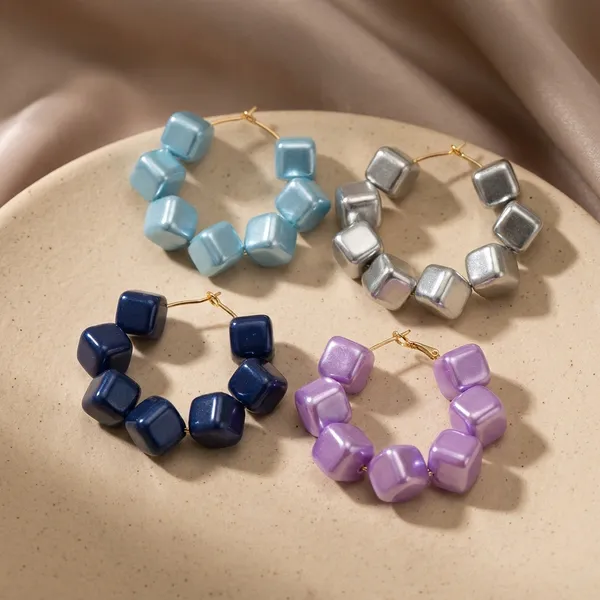 Multicolour_Trendy_Cube_Beads_Hoop_Earrings_Combo_Set_Of_4_For_Women