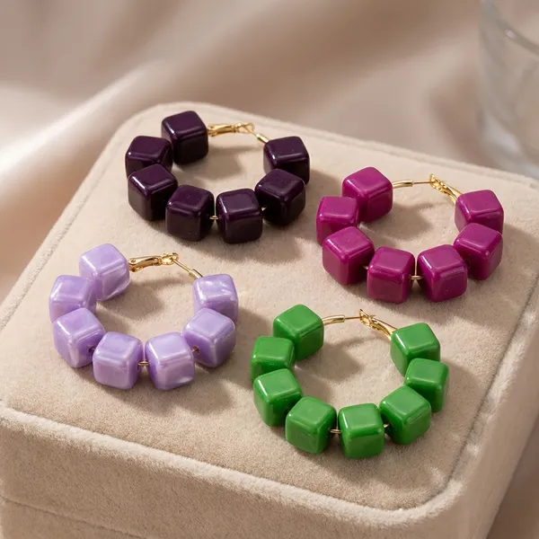 Multicolour_Trendy_Square_Beads_Hoop_Earrings_Combo_Set_Of_4_For_Women