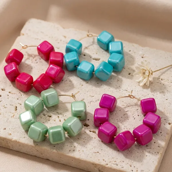 Multicolour_Trendy_Square_Beads_Hoop_Earrings_Combo_Set_Of_4_For_Women
