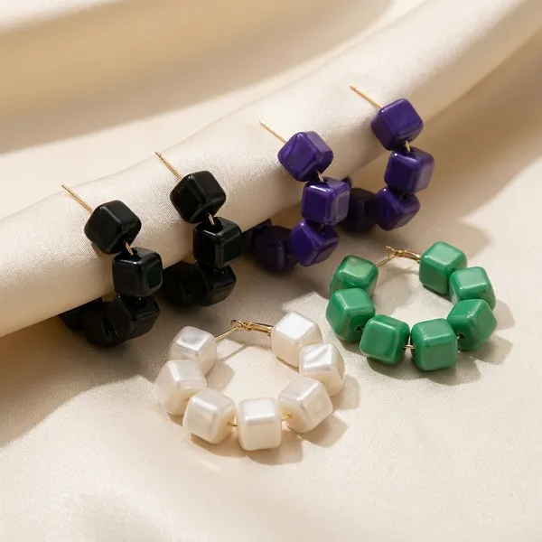 Multicolor_Trendy_Square_Beads_Hoop_Earrings_Combo_Set_Of_4_For_Women