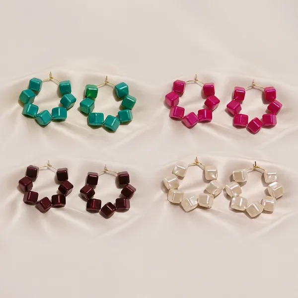 Multicolor_Trendy_Square_Beads_Hoop_Earrings_Combo_Set_Of_4_For_Women