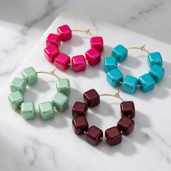 Multicolor_Trendy_Square_Beads_Hoop_Earrings_Combo_Set_Of_4_For_Women