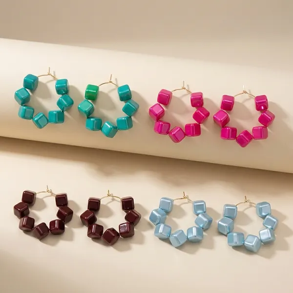 Multicolor_Trendy_Square_Beads_Hoop_Earrings_Combo_Set_Of_4_For_Women