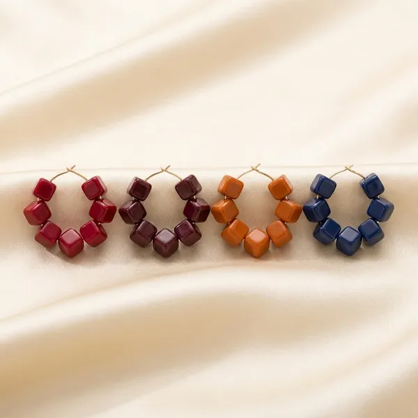 Multicolor_Trendy_Cube_Beads_Hoop_Earrings_Combo_Set_Of_4_For_Women