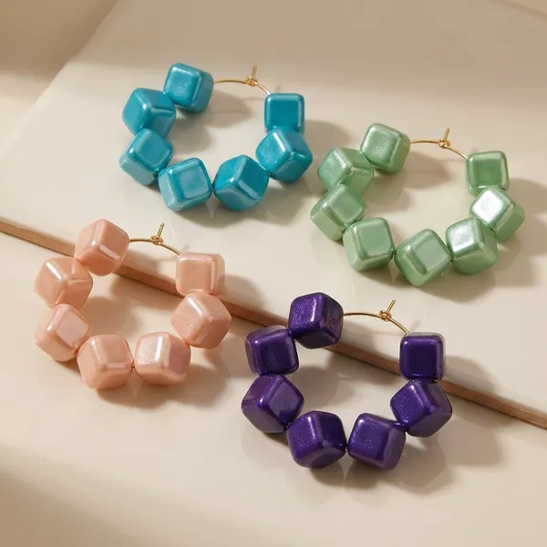 Multicolor_Trendy_Cube_Beads_Hoop_Earrings_Combo_Set_Of_4_For_Women