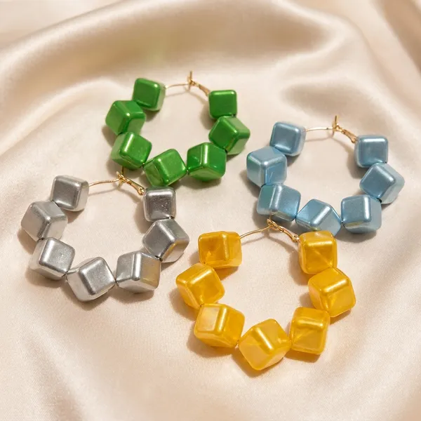 Multicolor_Trendy_Cube_Beads_Hoop_Earrings_Combo_Set_Of_4_For_Women