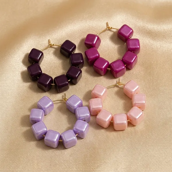 Multicolor_Trendy_Square_Beads_Hoop_Earrings_Combo_Set_Of_4_For_Women