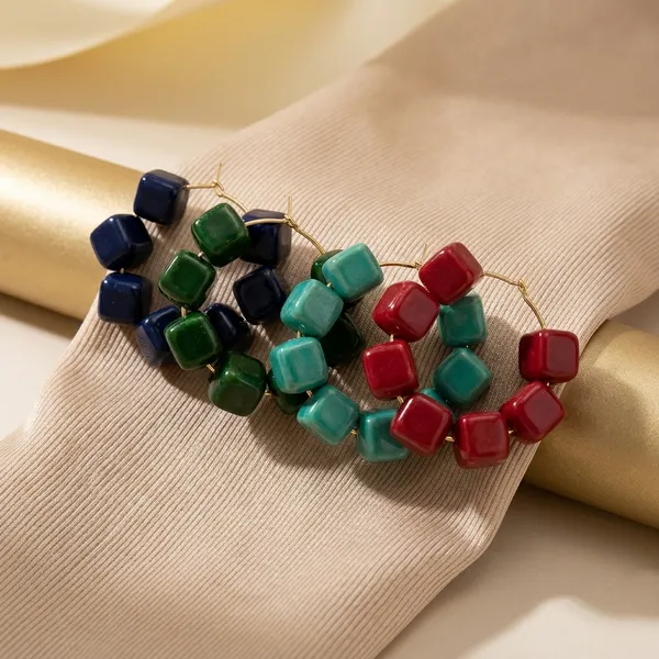 Multicolor_Trendy_Square_Beads_Hoop_Earrings_Combo_Set_Of_4_For_Women