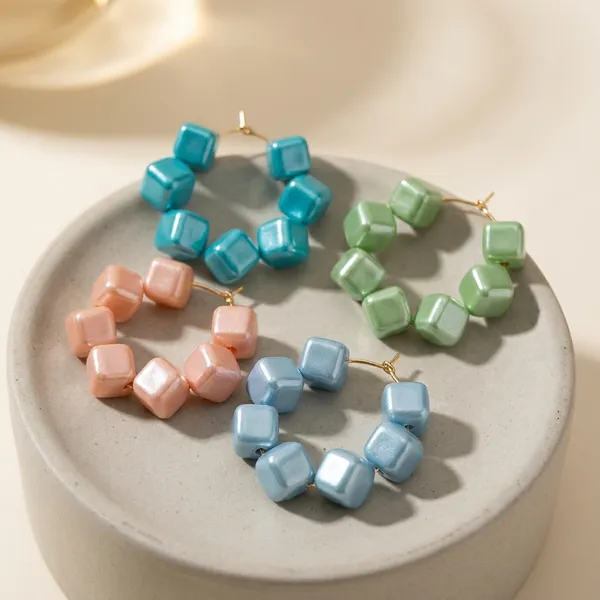 Multicolour_Trendy_Square_Beads_Hoop_Earrings_Combo_Set_Of_4_For_Women