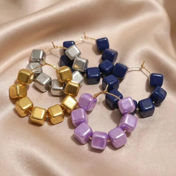 Multicolour_Trendy_Square_Beads_Hoop_Earrings_Combo_Set_Of_4_For_Women