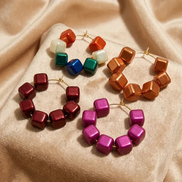 Multicolour_Trendy_Square_Beads_Hoop_Earrings_Combo_Set_Of_4_For_Women