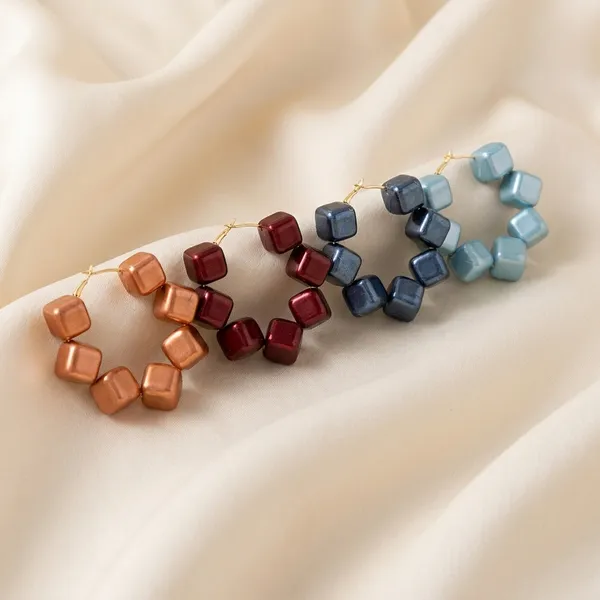 Multicolour_Trendy_Square_Beads_Hoop_Earrings_Combo_Set_Of_4_For_Women