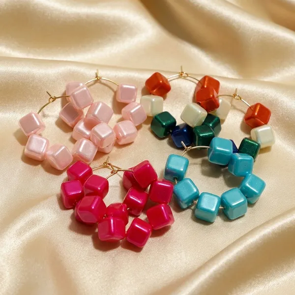 Multicolour_Trendy_Square_Beads_Hoop_Earrings_Combo_Set_Of_4_For_Women