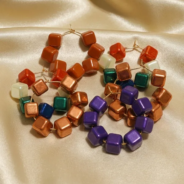 Multicolour_Trendy_Square_Beads_Hoop_Earrings_Combo_Set_Of_4_For_Women