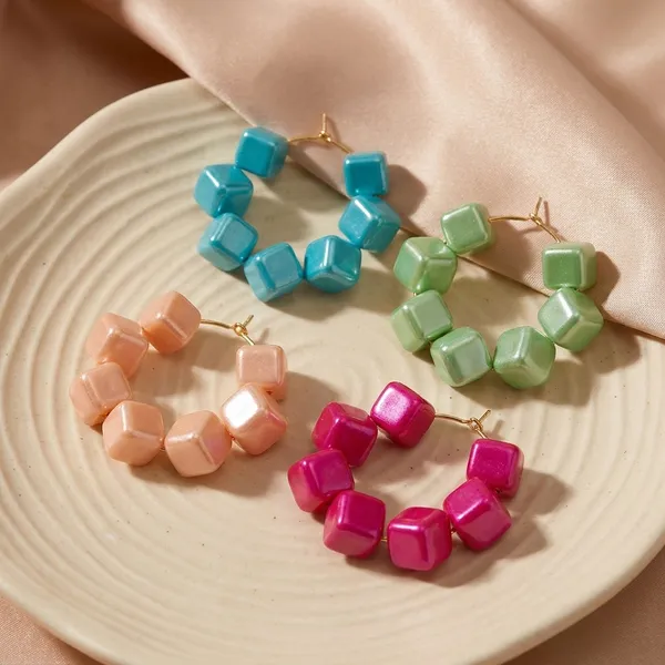 Multicolour_Trendy_Square_Beads_Hoop_Earrings_Combo_Set_Of_4_For_Women