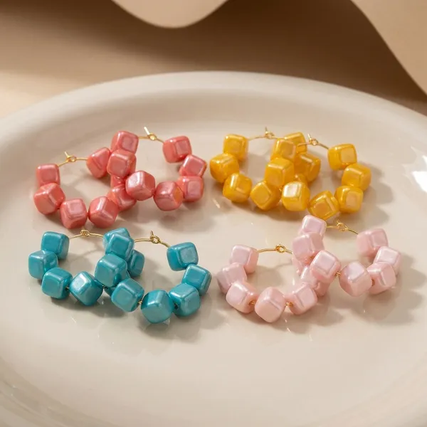 Multicolour_Trendy_Square_Beads_Hoop_Earrings_Combo_Set_Of_4_For_Women
