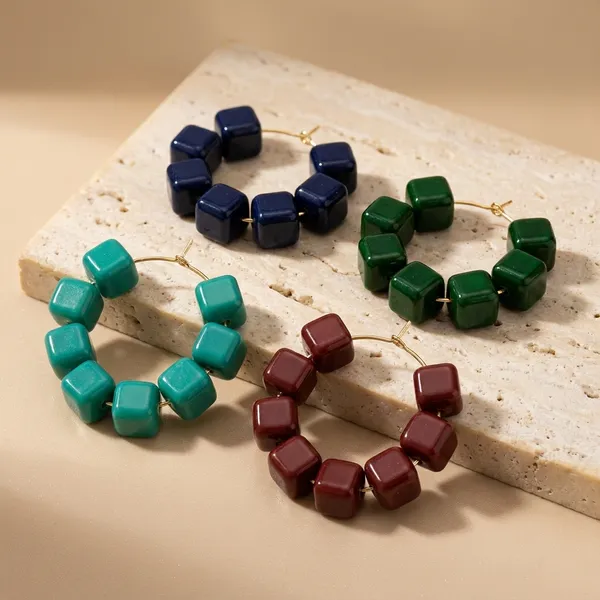 Multicolour_Trendy_Square_Beads_Hoop_Earrings_Combo_Set_Of_4_For_Women