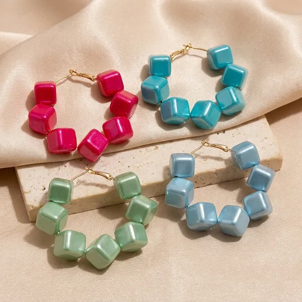 Multicolour_Trendy_Square_Beads_Hoop_Earrings_Combo_Set_Of_4_For_Women