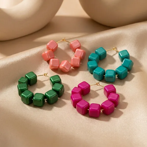 Multicolour_Trendy_Square_Beads_Hoop_Earrings_Combo_Set_Of_4_For_Women