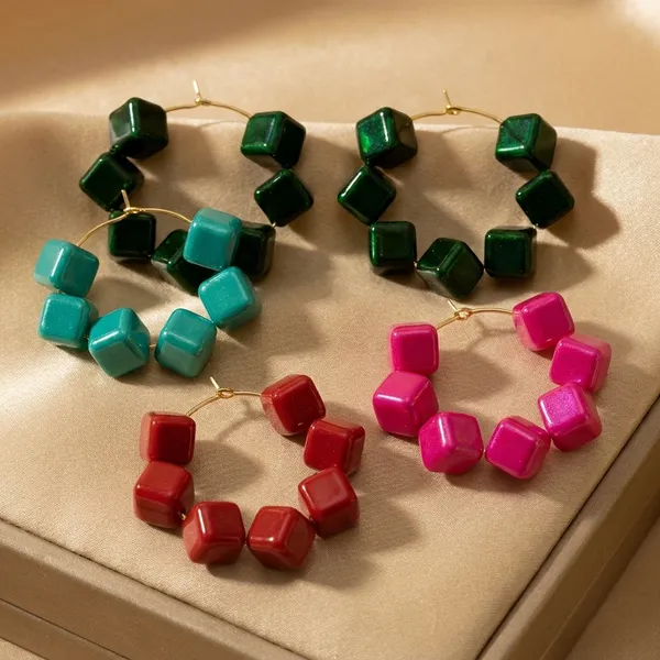 Multicolour_Trendy_Square_Beads_Hoop_Earrings_Combo_Set_Of_4_For_Women