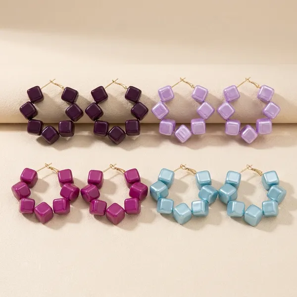 Multicolour_Trendy_Square_Beads_Hoop_Earrings_Combo_Set_Of_4_For_Women